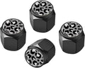 Tire Valve Stem Caps Cover,4 Pcs Metal Black Air Valve Cap, Aluminum Car Wheel Stem Caps,Universal Stem Covers for Cars,Trucks,Bikes,Motorcycles,Corrosion Resistant (Black Leopard Texture)
