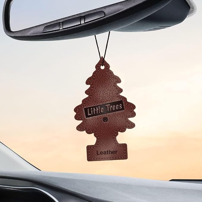 Car Air Freshener | Hanging Paper Tree for Home or Car | Leather | 3 Pack