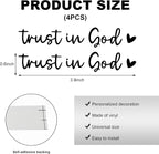 4PCS Trust in God Rearview Mirror Decals, Automotive Vinyl Rear View Mirror Decorative Stickers, Waterproof Trust in God Stickers for Car Truck Laptop, Car Accessories (Black)