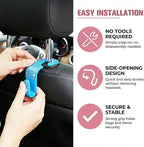4PCS Bling Car Seat Headrest Hook, Crystal Rhinestone Backseat Hanger Organizer for Purse Handbag Umbrella, Shiny Auto Interior Seat Back Storage Holder Hook, Universal Fit (Lake Blue)