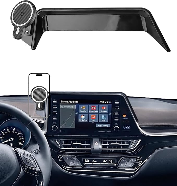 PZK Car Phone Mount for Toyota C-HR CHR 2019-2022 Accessories 8-inch Screen | Magnetic 15W Fast Wireless Charger Phone Holder with Magsafe 360° Rotation Hands-Free Phone Cradles Not Block Air Vent