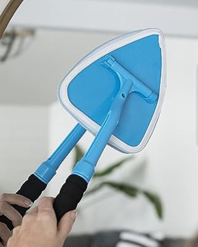 Pro Glass Windshield Cleaner Tool Kit | Extendable 20" Handle, Pivoting Head, 2 Reusable Lint Free Microfibers, Storage Bag, For Auto Windshield, Cars, Trucks, RV's