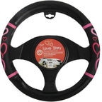 Universal Fit Universal Love Story Steering Wheel Cover - Rubber (Love Story Pink)
