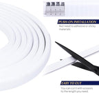 Edge Trim White U-Channel Rubber Trim Edge with Metal 1/2" X 3/8" - Fit Gap 3/64" to1/4 Car Door Edge Sealing Strip, PVC Weather Stripping with Steel, Metal Edge Protector, 30FT