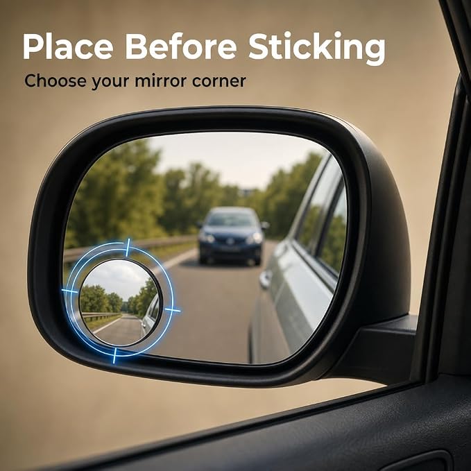 6-Pack Convex Blind Spot Mirrors 2 Inch Wide Angle Adhesive Car Side Rear View Mirror for Enhanced Safety