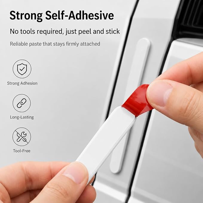 4 PCS Silicone Car Door Edge Guards, Self Adhesive Car Door Protector, Anti-Collision Crash Scratch Strips Protector, Auto Accessories Decorative Strip for Sedans Trucks SUVs (White)