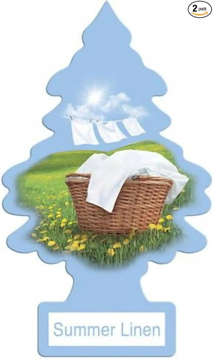 Cardboard Hanging Car, Home & Office Air Freshener, Summer Linen (Pack of 12)