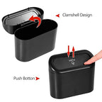 Car Trash Can with Lid, Mini Auto Garbage Can with 30 Trash Bags, Leakproof Automotive Garbage Container Bin, Multipurpose Organizers and Storage for Car, Home, Office (Black)