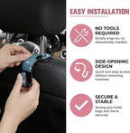 4PCS Bling Car Seat Headrest Hook, Crystal Rhinestone Backseat Hanger Organizer for Purse Handbag Umbrella, Shiny Auto Interior Seat Back Storage Holder Hook, Universal Fit (Blue)