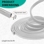 16.4ft (5m) Car Door Edge Guards, Car Door Protector, No-Glue Required Rubber Seal U Shape Automotive Door Entry Guard, Auto Door Edge Molding Protection for Most Vehicles (White, 16.4Ft)