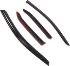 WD2-689 Dark Smoke 4 Pcs Set Window Visor (Outside Mount) Deflector Rain Guard Compatible with 2005-2011 Cadillac STS