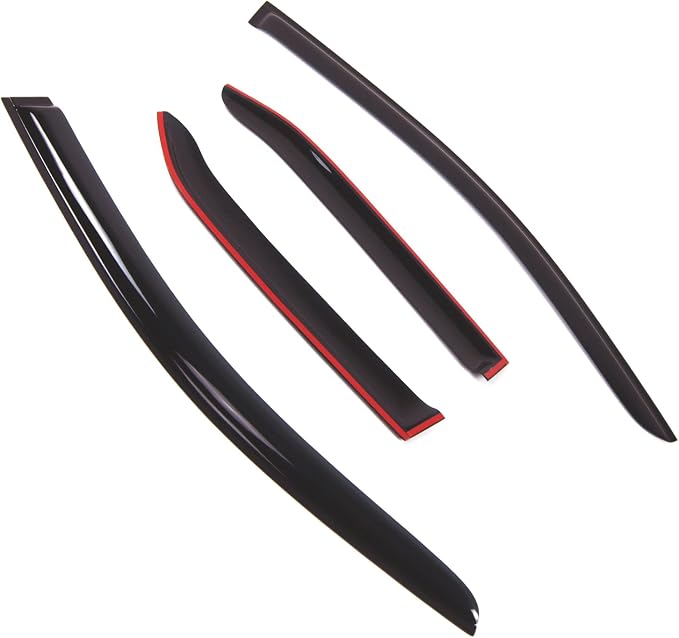 Outside Mount Window Vent Visors Rain Guards Compatible with Cadillac STS 2005-2011 | Side Window Wind Deflectors Rain Shields | Smoke Tinted, 4 Pcs Set, DGWV-689