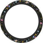 Cute Wildflower Steering Wheel Cover for Women, Universal Auto Steering Wheel 14-15 Inch Car Interior Accessories with 2PCS Car Coasters, Suitable for Men and Women