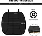 Car Seat Cushion, 1.2" Thick Comfort Memory Foam Auto Seat Pad with Non Slip Bottom, Breathable Driver Seats Pillow Pressure Relief Chair Cushion for Vehicle Office Home (Black)