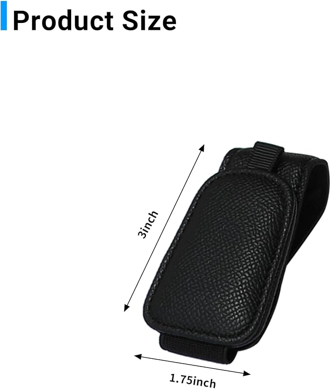 2 Packs Magnetic Sunglass Holder for Car Visor (Black) | Magnetic Interior Car Accessories