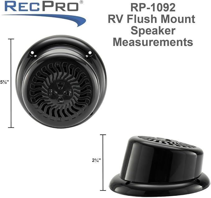 RV Flush Mount Speaker | Exterior 5.25" Black Wavy Blue LED | Waterproof (10 Pack)
