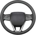 Nappa Premium Leather car Steering Wheel Cover, Non-Slip, Breathable, Universal 15 inches (red Blue line)