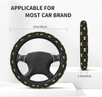Bee Bee Keeper Cute Mini Yellow Honey Steering Wheel Cover Car Accessories Cute for Women Girls Girly Universal 15 Inch Neoprene Auto Interior Decor Anti Slip Car Truck Protector