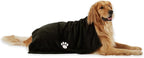 Pet Grooming Towel Collection Absorbent Microfiber X-Large, 41x23.5", Embroidered Black