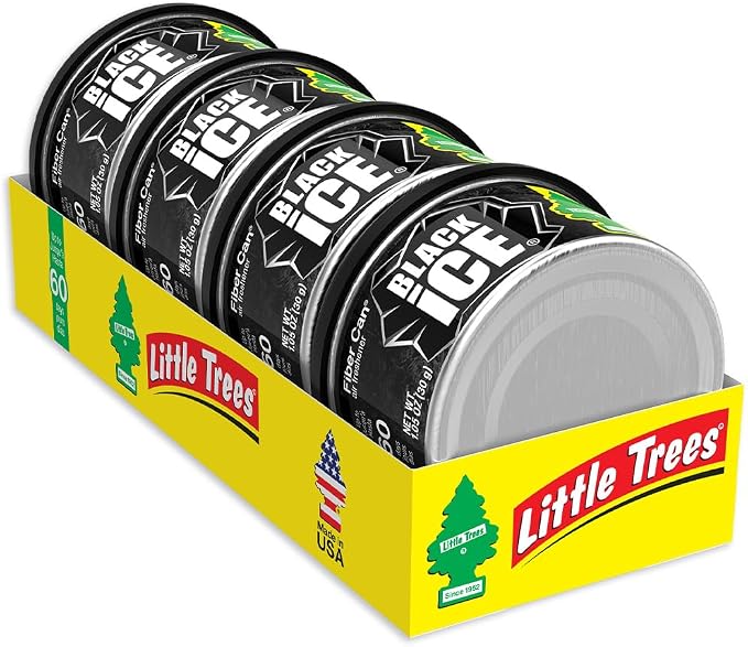 Car Air Freshener | Fiber Can Provides Long Lasting Scent for Auto or Home | Recycled Fiber | Black Ice, 4 Air Fresheners