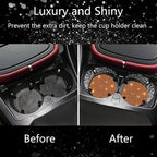 2pcs Bling Car Cup Holder Coaster, 2.75 inch Anti-Slip Shockproof Universal Fashion Car Coasters Insert Bling Crystal Rhinestone Automotive Interior Accessories for Women (2 pcs, Orange)