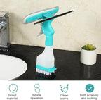 4 in 1 Window Cleaning Kit, Professional Window Vacuum Squeegee with Spray Bottle, Cleaner Brush Tools for Shower Wall Mirror Glass Car Windshield Countertop