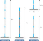Window Squeegee, 2 in 1 Window Cleaner Tool with 57-in Extension Pole and Sponge Professional Squeegee for Window Cleaning Car Windshield Glass Shower, Blue