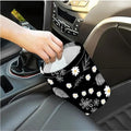 Portable Reusable Waterproof Car Trash Bin, Multipurpose Vehicle Organizer, Road Trip Essentials (Leaves and Flowers)
