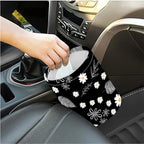 Portable Reusable Waterproof Car Trash Bin, Multipurpose Vehicle Organizer, Road Trip Essentials (Leaves and Flowers)