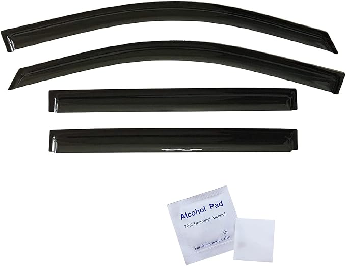 2015-2020 Tape-On Rain Guards for Chevrolet Chevy Tahoe & for GMC Yukon Side Window Visor Deflectors, Durable Tinted Vent Shades 2016 2017 2018 2019