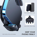 Cell Phone Holder Long Arm Dashboard Windshield Car Phone Holder Anti-Shake Stabilizer Phone Car Holder Compatible with Phone Smartphone Grey