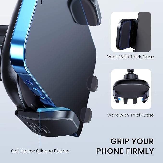Cell Phone Holder Long Arm Dashboard Windshield Car Phone Holder Anti-Shake Stabilizer Phone Car Holder Compatible with Phone Smartphone Grey