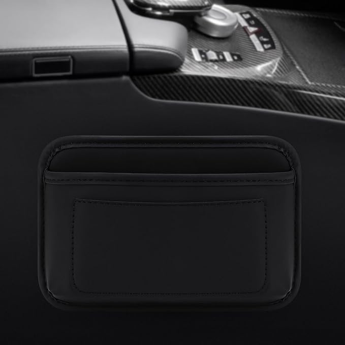 Universal Car Side Pocket Organizer, PU Leather Car Pocket Pouch Cell Phone Sunglasses Holder, Car Phone Pocket Organizer Accessories for Car Seat, Door, Window, Console