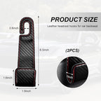 2 PCS Car Seat Headrest Hooks, Microfiber Leather Hanger Holder Hook for Hanging Purse and Bag, Universal Vehicle Back Seat Organizer Hook for Grocery Bag Handbag Coat (Carbon Fiber)