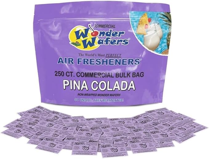Wonder Wafers 250 Count Unwrapped Automobile Professional Use Air Fresheners Car and Truck Detail (Pina Colada)