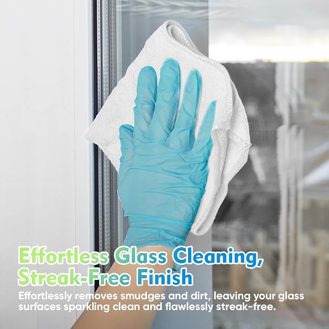 White Microfiber Cleaning Cloth 6 Pack 12.5 x 12.5 inch Microfiber Towels for Cars Ultra Absorbent Car Washing Cloth Lint Free Streak Free Cleaning Rags for Car Kitchen Window
