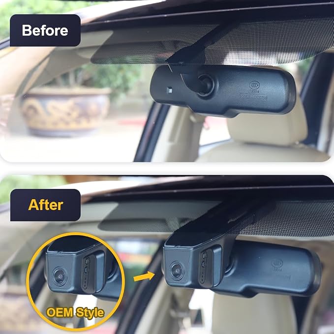 Front 4K+Rear 1080P Dash Cam for 2011-2024 Honda Vehicle Styles (Rhombus Dome Light), OEM Factory Look, Dual Loop Recording, WiFi & APP, G-Sensor, Easy to Use, 128GB Card
