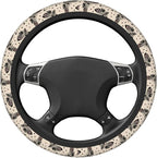Gothic Moth Steering Wheel Cover Non-Slip Auto Steering Wheel Protector Car Accessories Universal Fit 15 Inches for Men Women