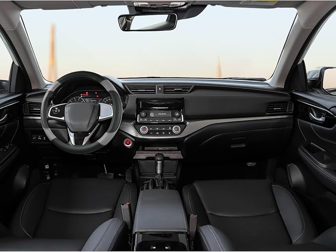 Steering Wheel Cover for Honda Civic(2006-2015),CR-Z, Insight, S2000 (Gray+Black-Small Size)