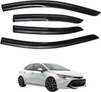 Tape-On Window Visors 4-Piece Compatible with 2019-2026 Toyota Corolla Hatchback Sun Rain Guards Shield Shade Smoke