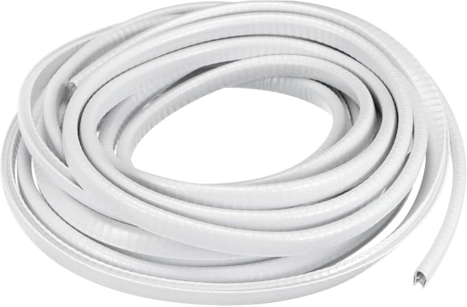 U Channel Edge Trim, 19.7ft Length Rubber Guard Seal Strip Edge Protector Fit for 1-2.5mm Edge, (15/64" W x 25/64" H) White
