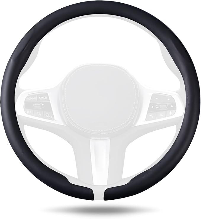 Car Steering Wheel Cover, Ultra-Thin Car Steering Wheel Cover,Comfortable & Breathable Microfiber,Universal Fit for Most Cars, Black