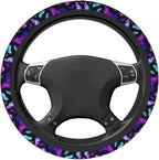Butterfly Blue Purple Steering Wheel Cover Car Accessories Cute for Women Girls Girly Universal 15 Inch Neoprene Auto Interior Decor Anti Slip Car Truck Protector