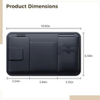 Car Visor Organizer, Multi-Functional Sun Visor Organizer, Black PVC Compact Design, Includes Pocket for Documents, Glasses Holder, Ideal for Most Vehicles