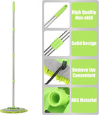 62 " Car Wash Mop Kit - Car Cleaning Mop with Long Handle Stainless Steel Pole for RVs, SUVs, Trucks and Buses (Green)