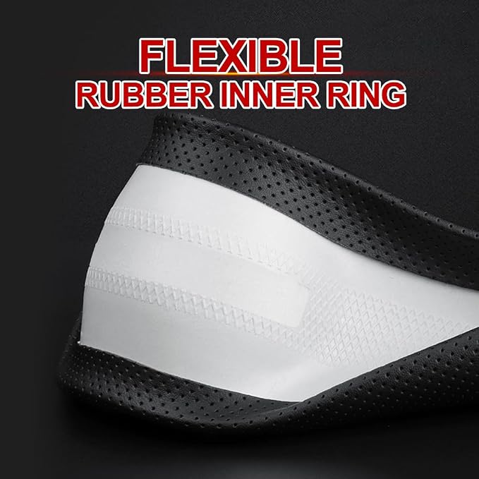 New Nappa Leather car Steering Wheel Cover，for Car Truck SUV 15 inch (Black)