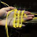 EL Wire Interior LED Strip Lights, USB Auto Neon Light With Sewing Edge, 16FT Electroluminescent Ambient Lighting Kit, Fuse Protection, Car Decoration Accessories (Yellow/16FT)