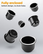 6pcs Universal Cup Holder Inserts for RV, Boat, Car, Couch, Golf Cart & Pontoon - Elegant Chrome, Large Plastic Drop-in Cup Holders