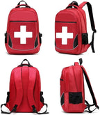 First Aid Bag Empty Red Emergency Medical Bag First Responder Trauma Multi-Pocket Traveling Field Trips Camping Essentials (Red,Pack of 5)