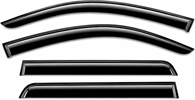 2019-2026 Tape-On Rain Guards for Chevrolet Chevy Silverado 1500 Crew Cab & for GMC Sierra 1500 Crew Cab Side Window Deflector Visors 2020 2021 2022 2023 2024 2025